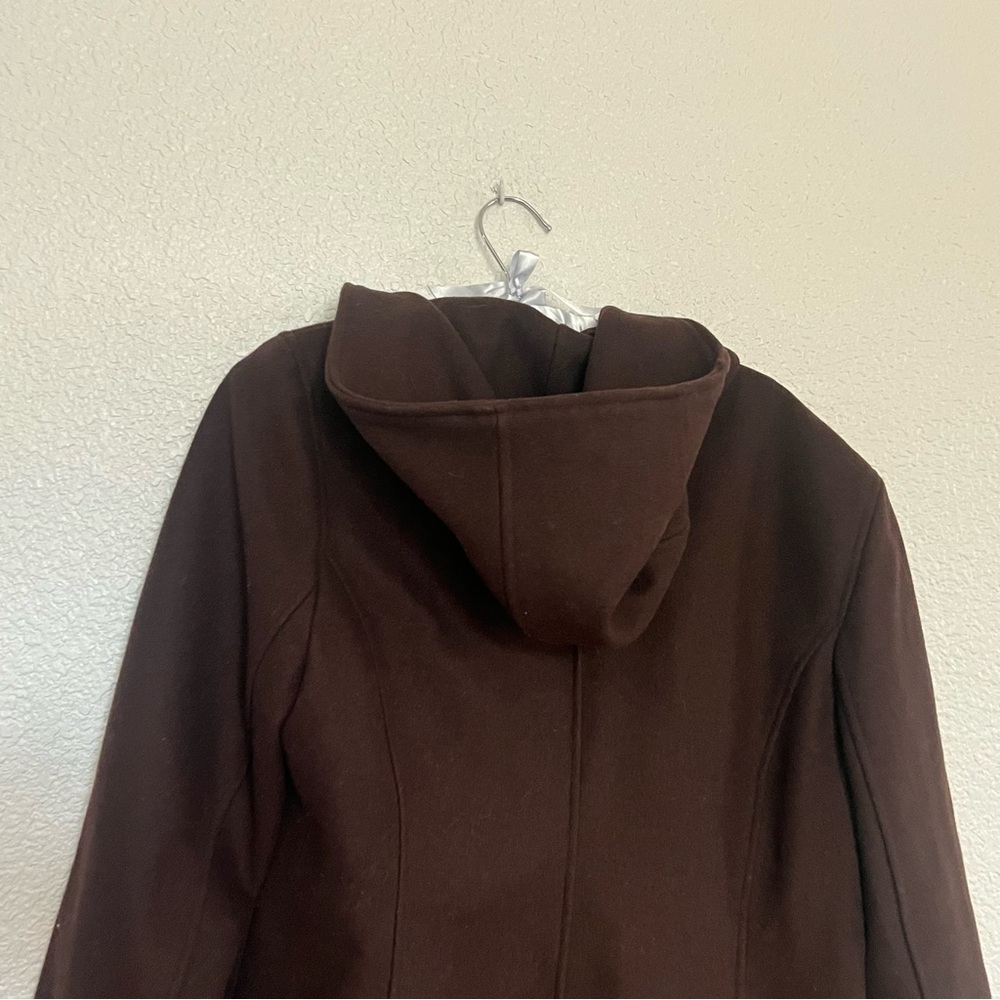 Shaver Lake Authentic Outwewear size M Women's Brown Double-Breasted Hooded Coat - Picture 6 of 7